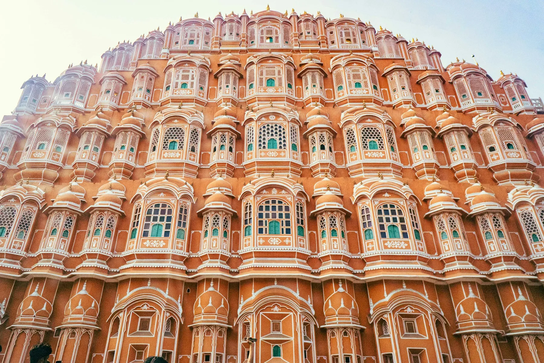 The ornate façade of Hawa Mahal in Jaipur