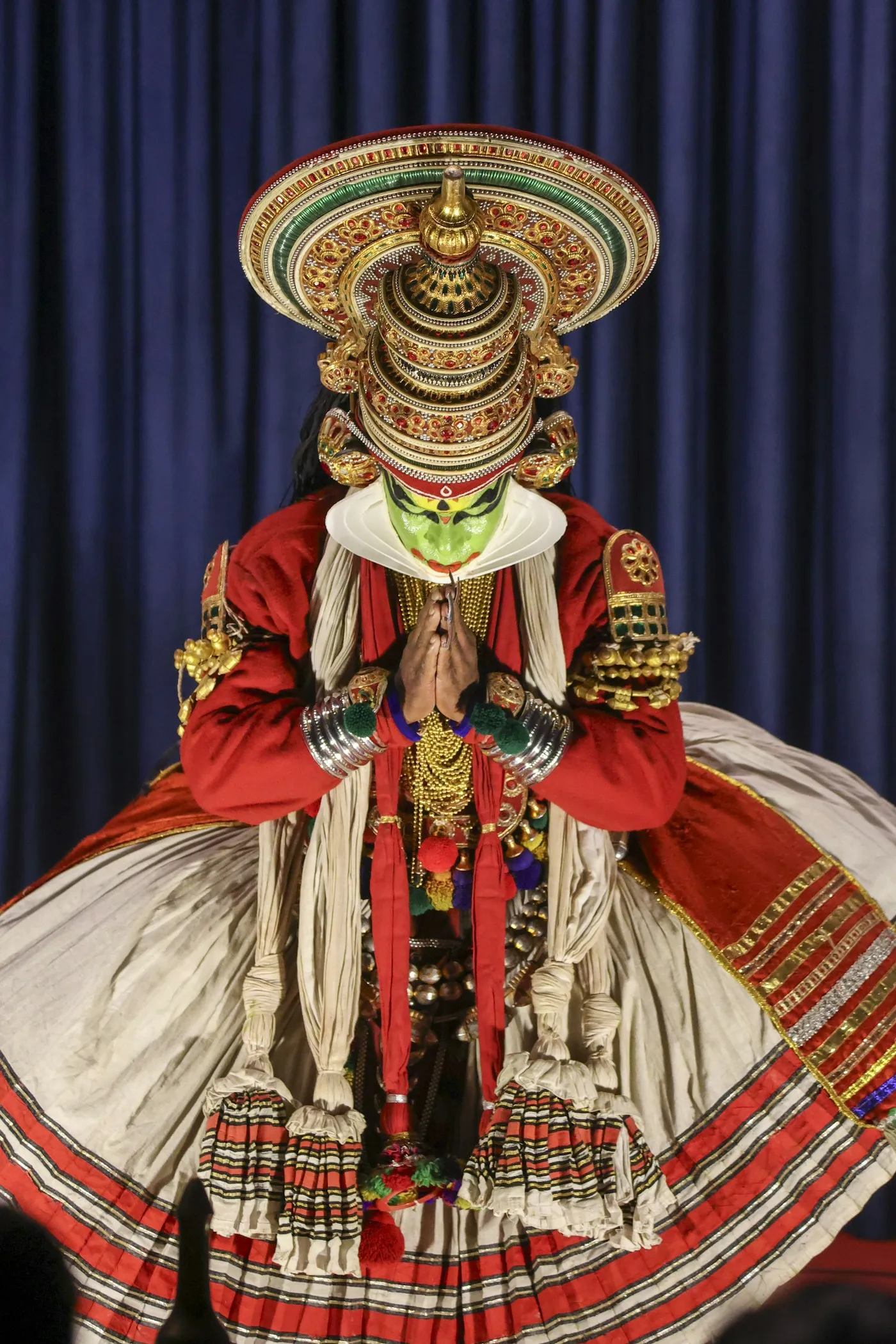 Kathakali artist in elaborate traditional costume