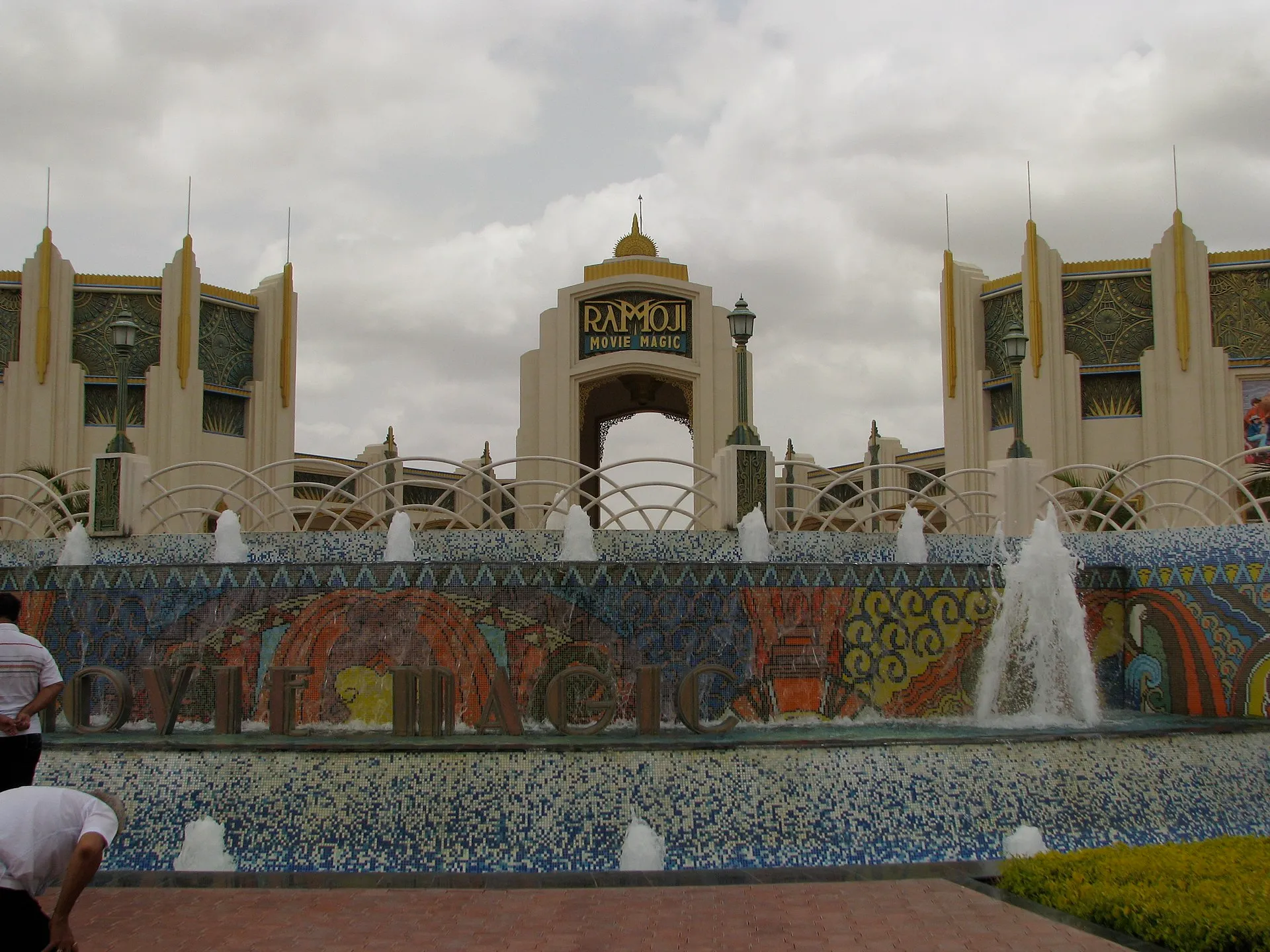Ramoji Movie Magic attraction with fountains and decorative architecture